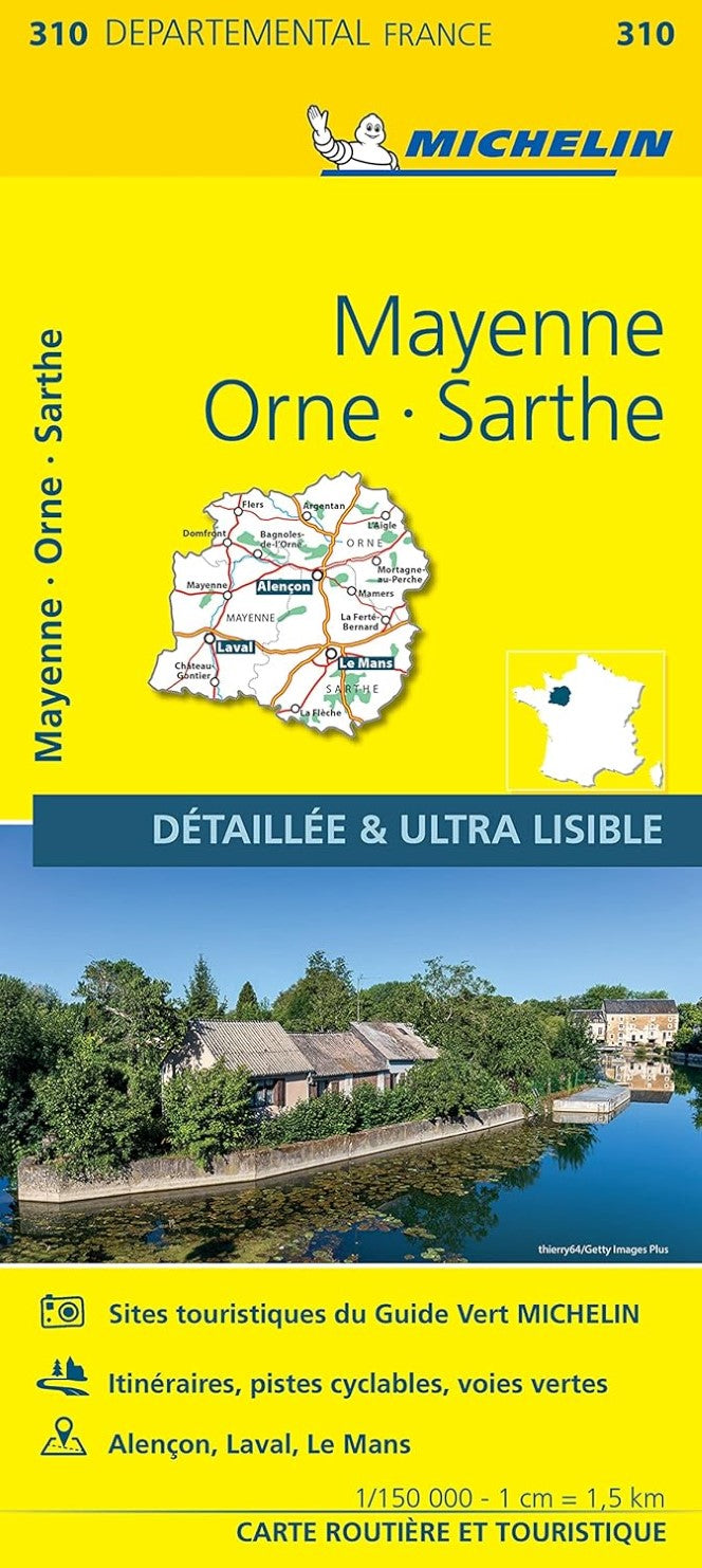 Mayenne, Orne, Sarthe : road and tourist map = Mayenne, Orne, Sarthe : carte routière et touristique