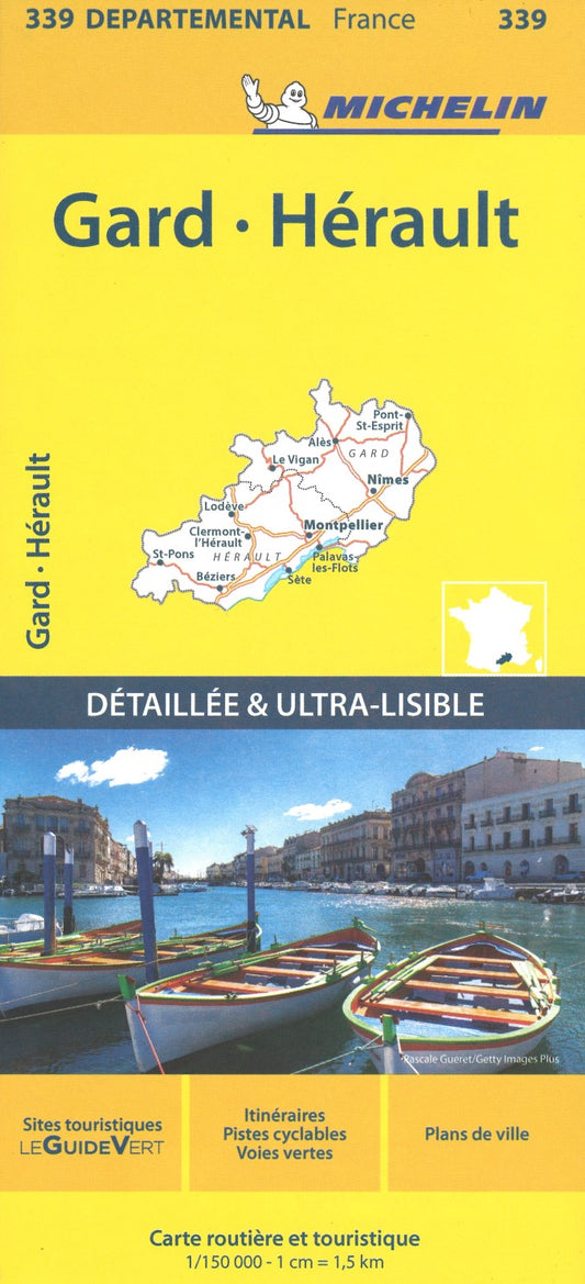 Gard, Herault Road and Tourist Map