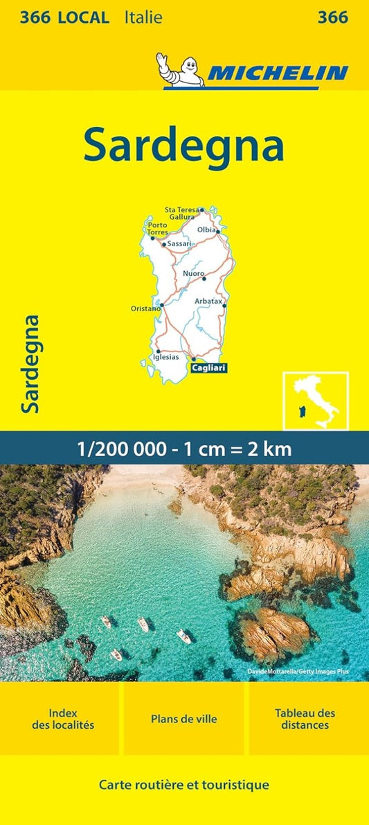 Sardinia, Italy (366) Road and Tourist Map - Multilingual Edition