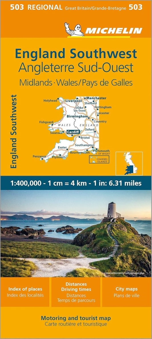 Wales, West Country and the Midlands (503) Road Map