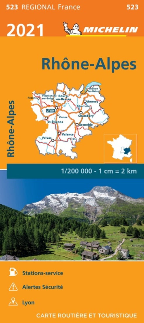 Rhone-Alps, Michelin Regional Map 523