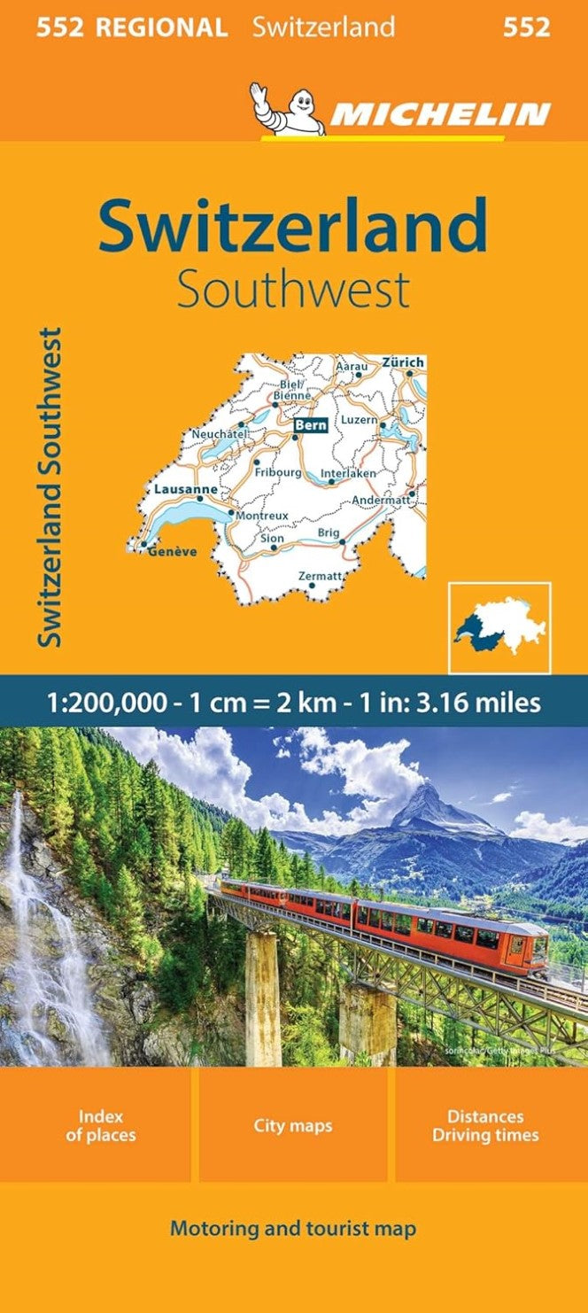 Switzerland Southwest Road Map