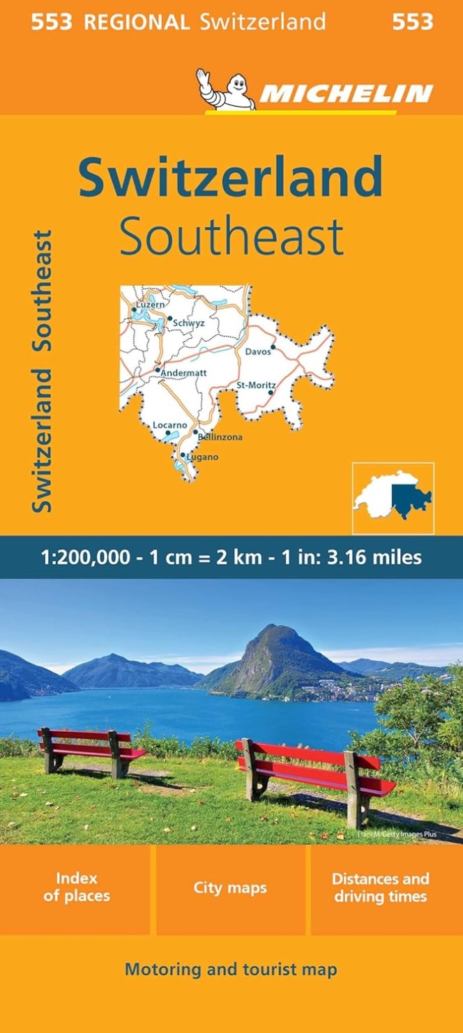 Switzerland Southeast Road Map