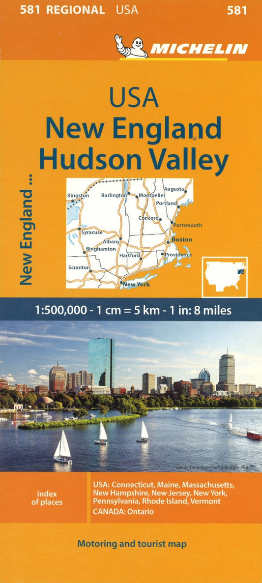 Hudson Valley, New England (581) Regional Road Map