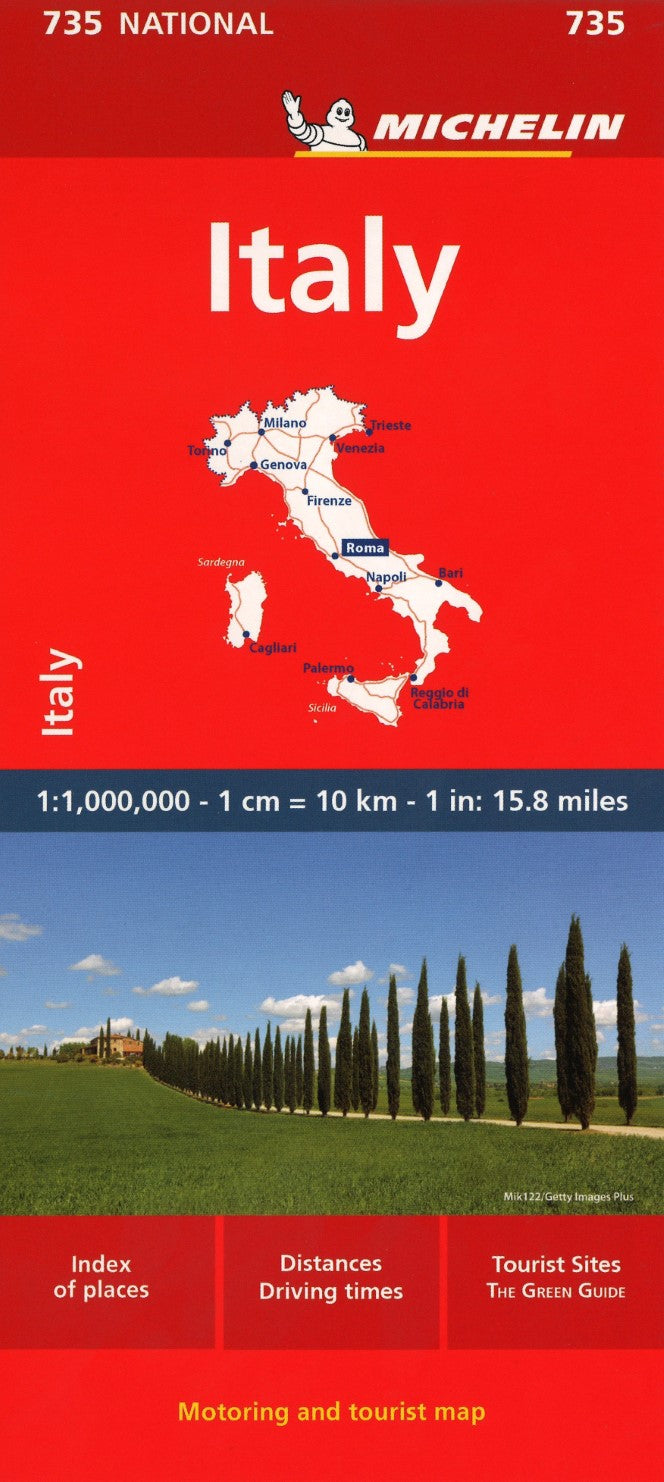 Italy 1:1000,000 : road and tourist map