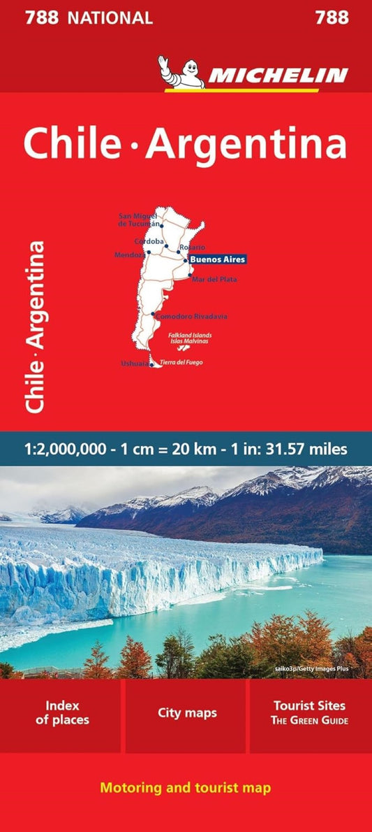 Chile, Argentina, Motoring & Tourist Map