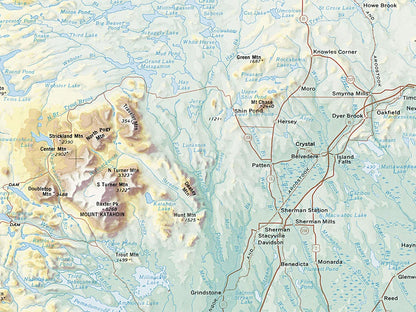 Maine Elevation Tints Fine Art Print Map