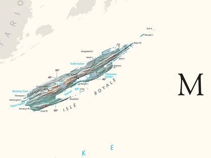 Michigan Elevation Tints Fine Art Print Map