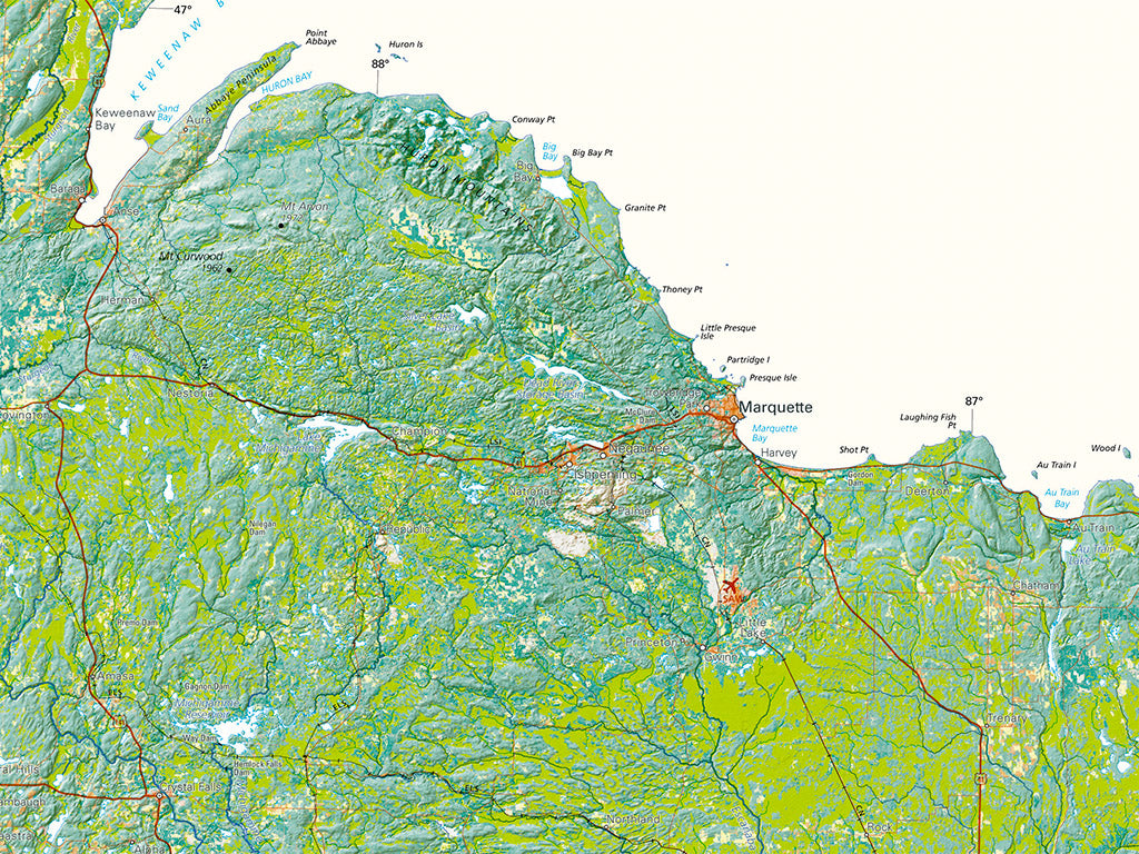 Michigan Land Cover Fine Art Print Map