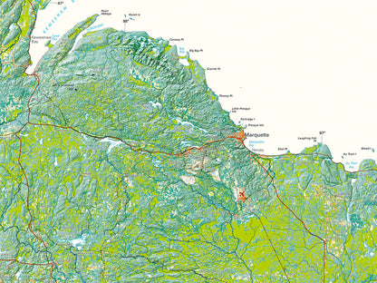 Michigan Land Cover Fine Art Print Map