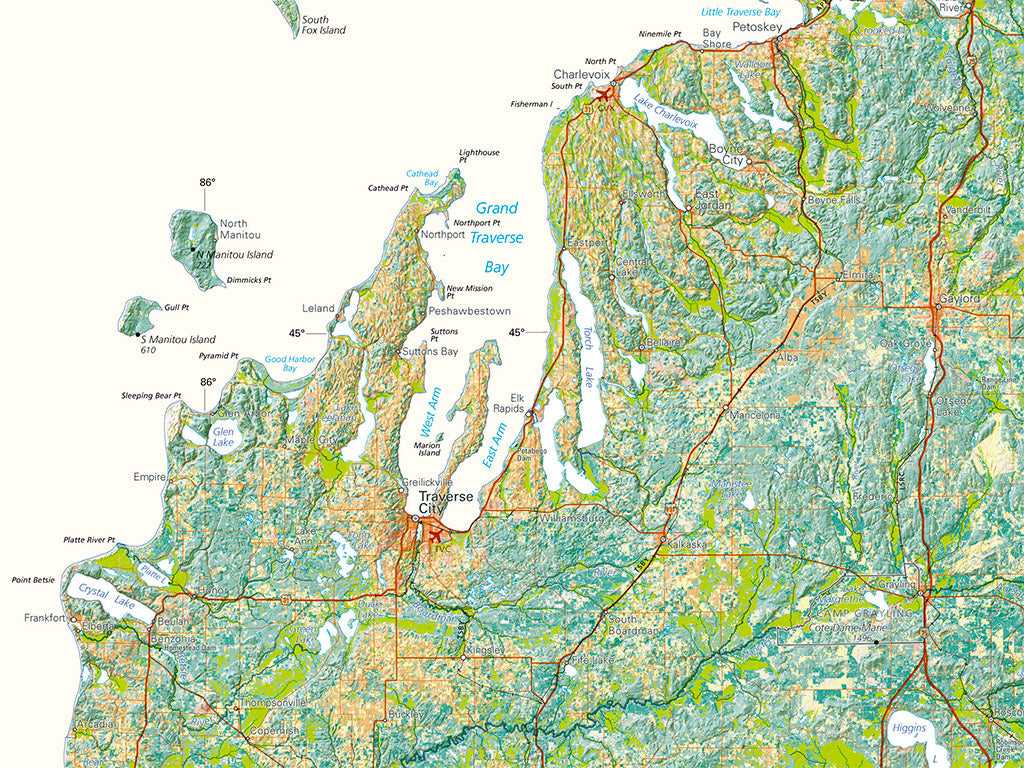 Michigan Land Cover Fine Art Print Map