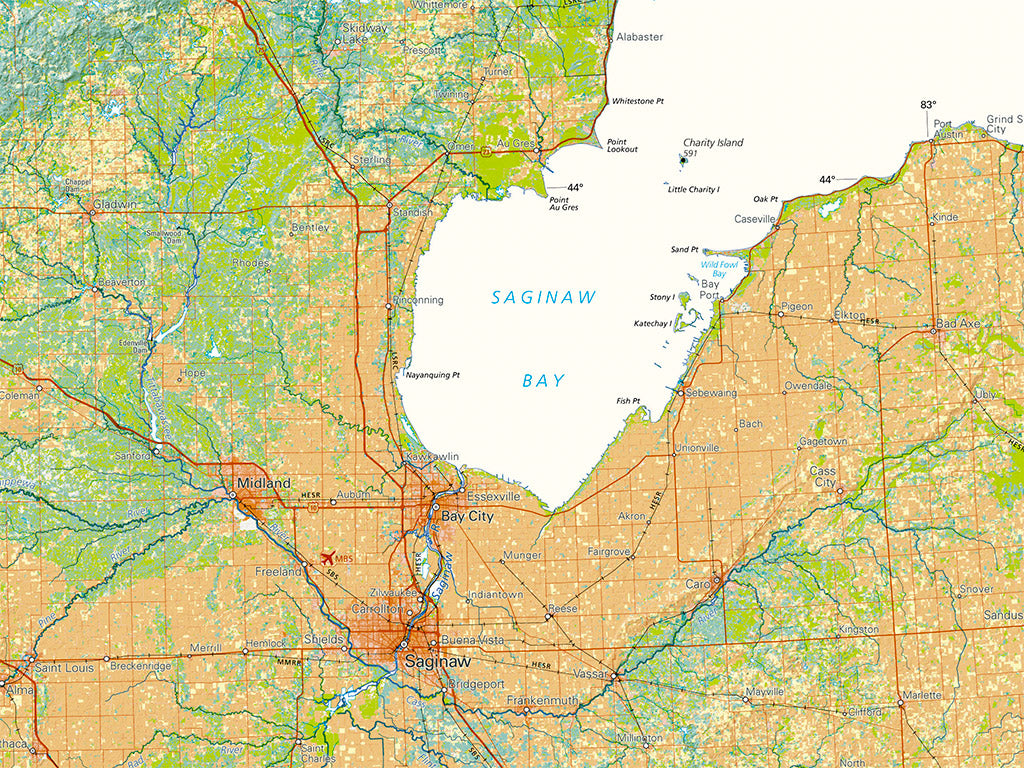 Michigan Land Cover Fine Art Print Map