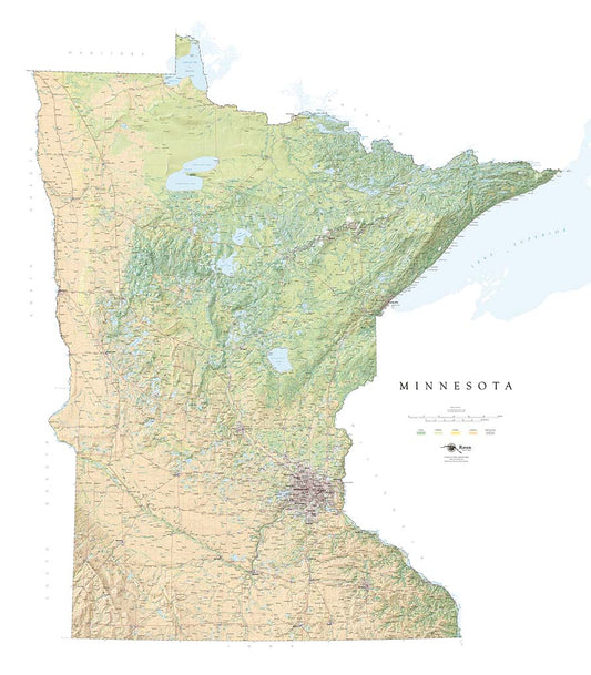 Minnesota - Land Cover Fine Art Print Map - Small