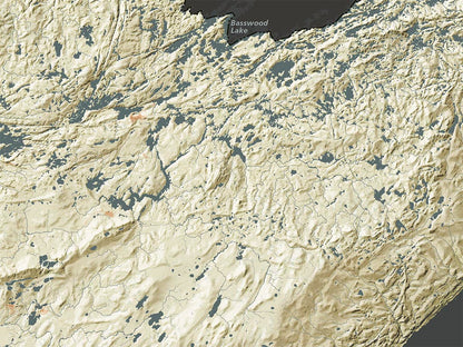 Minnesota Landforms and Rivers Fine Art Print Map