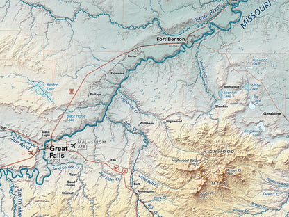 Montana Elevation Tints Fine Art Print Map