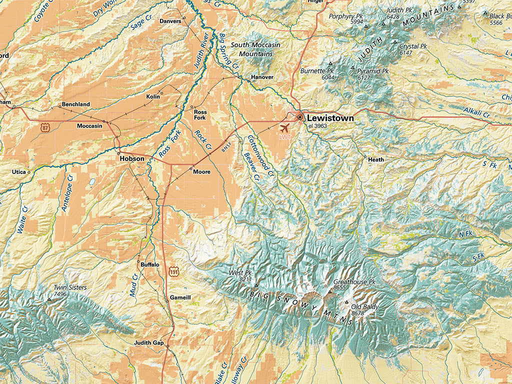 Montana Land Cover Fine Art Print Map