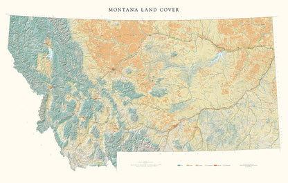 Montana Land Cover Fine Art Print Map
