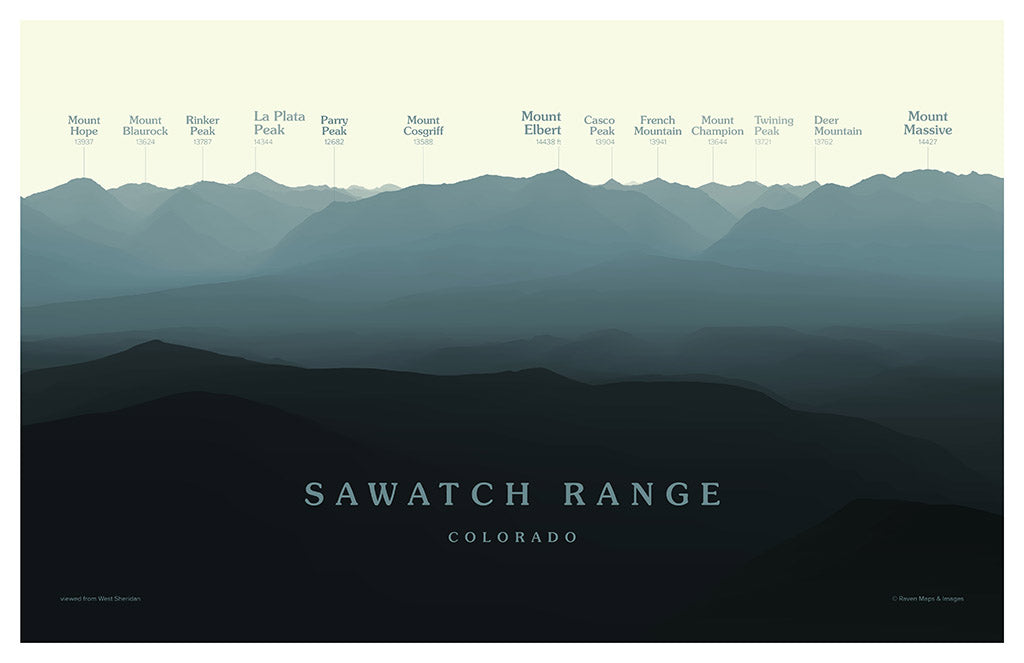 Mount Elbert Peakscapes Elevation Panorama