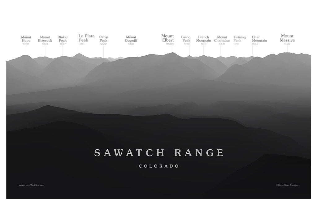 Mount Elbert Peakscapes Elevation Panorama