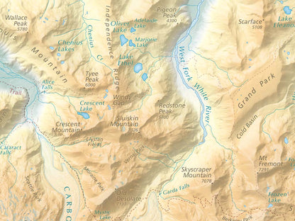 Mount Rainier National Park Elevation Tints Fine Art Print Map