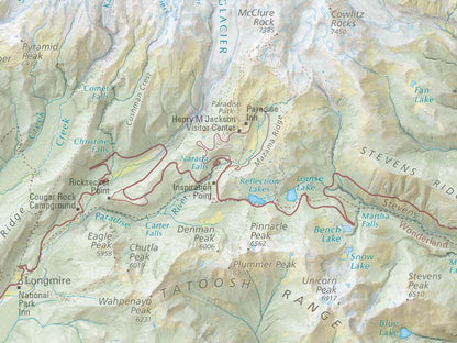Mount Rainier National Park Landscape Fine Art Print Map