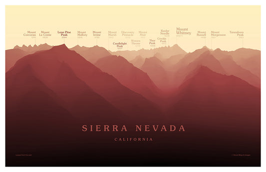 Mount Whitney Peakscapes Elevation Panorama