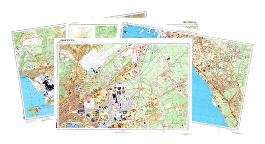 Napoli, Portici (Italy) 4-Sheet Map Set - Soviet Military City Plans