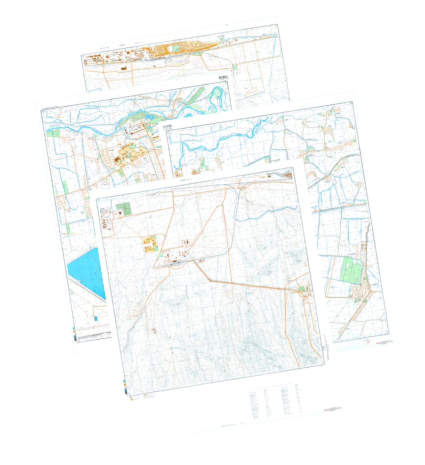 Navoi (Uzbekistan) 4-Sheet Map Set - Soviet Military City Plans