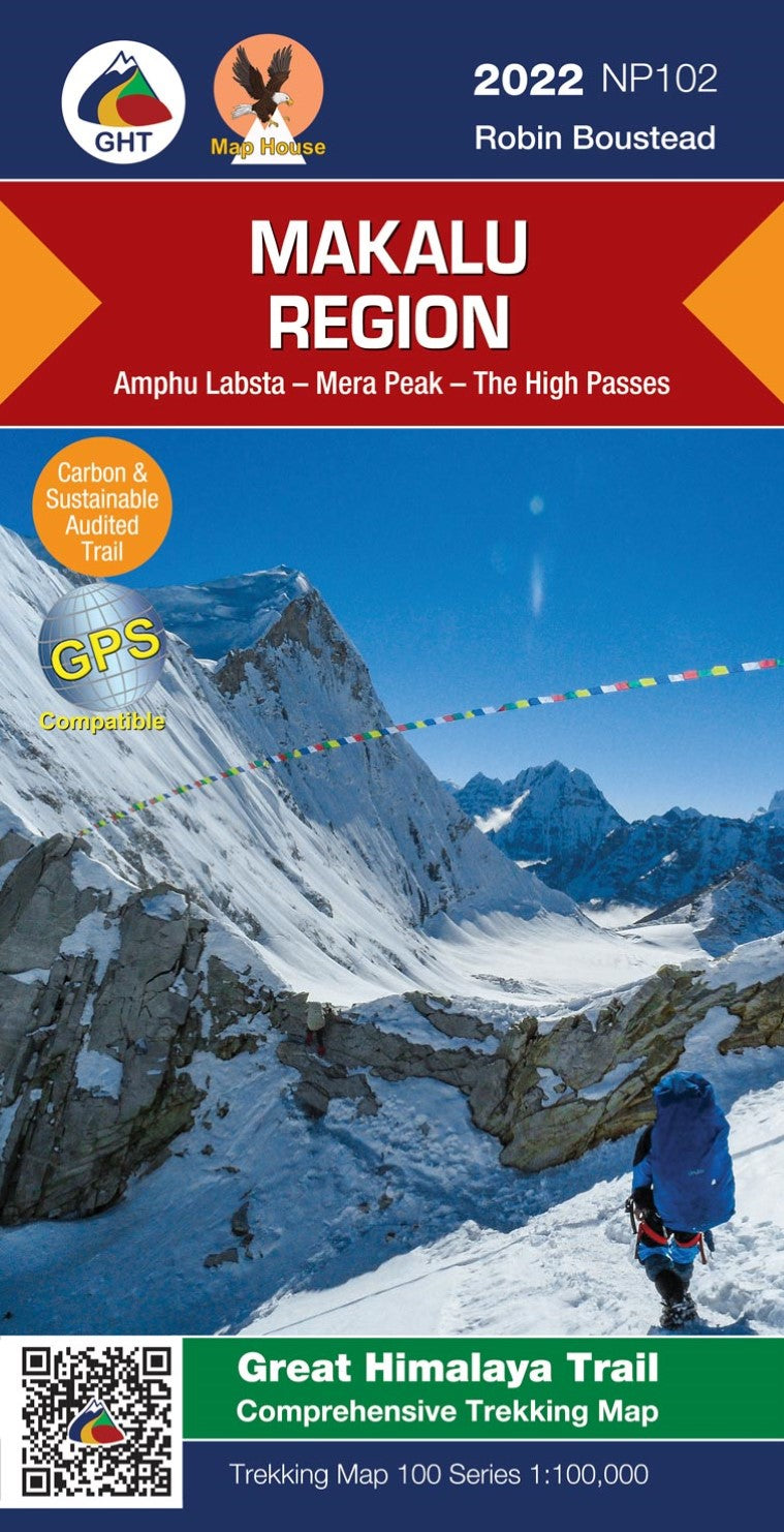 Makalu Region Trekking Map: Amphu Labsta - Mera Peak - The High Passes