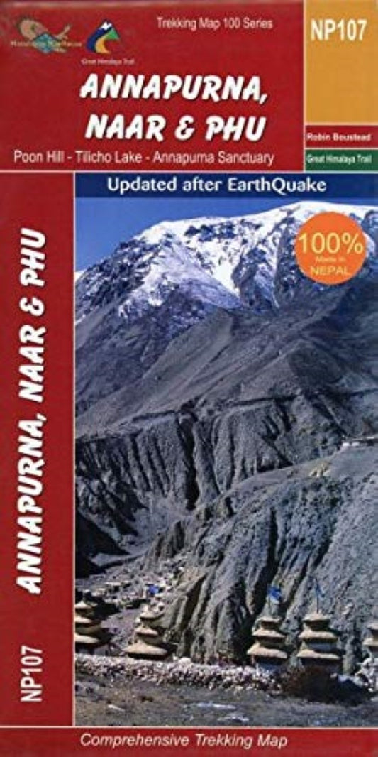 Annapurna, Naar & Phu Trekking Map 100 Series