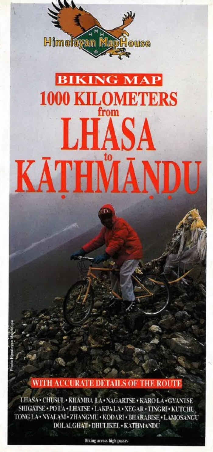 Lhasa to Kathmandu Biking Map