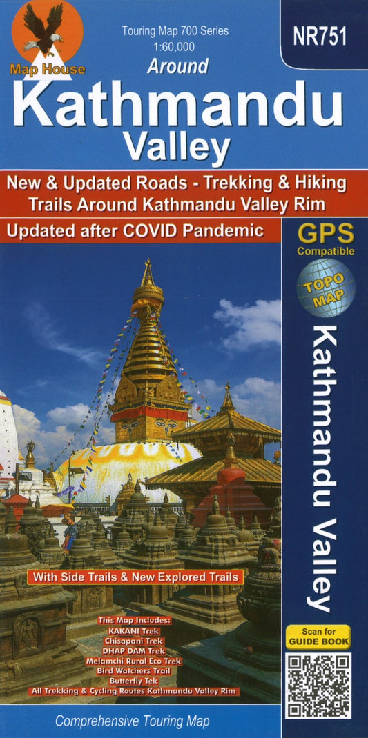 Around Kathmandu Valley - Comprehensive Touring Map