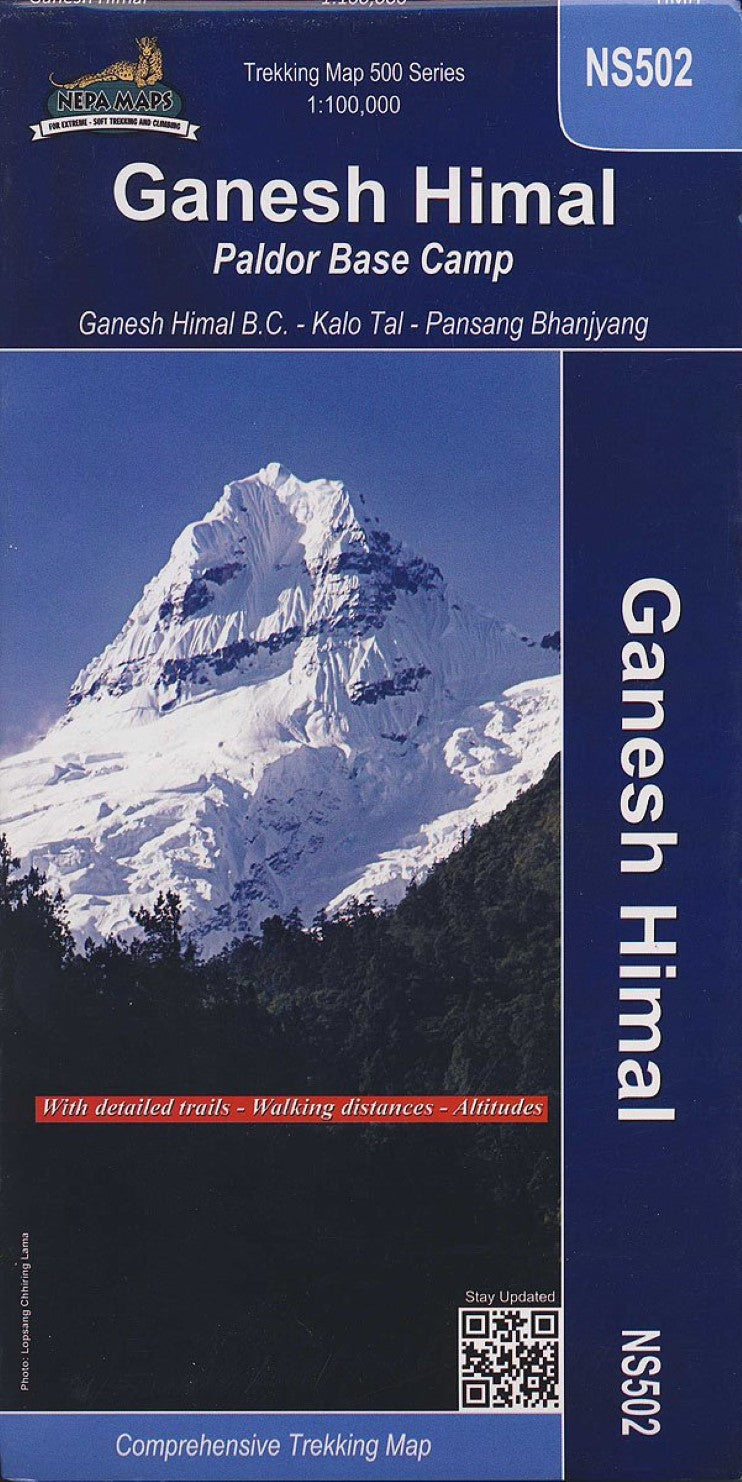 Manaslu & Ganesh Himals - Nepal Trekking Map Series