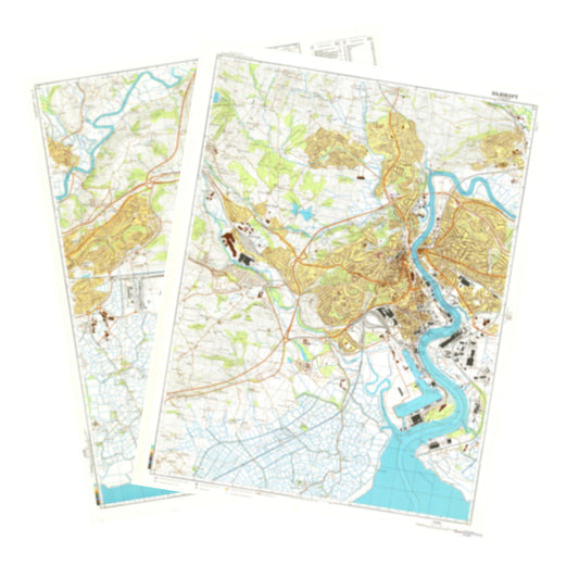 Newport News and Hampton, VA (USA) 2-Sheet Set - Soviet Military City Plans