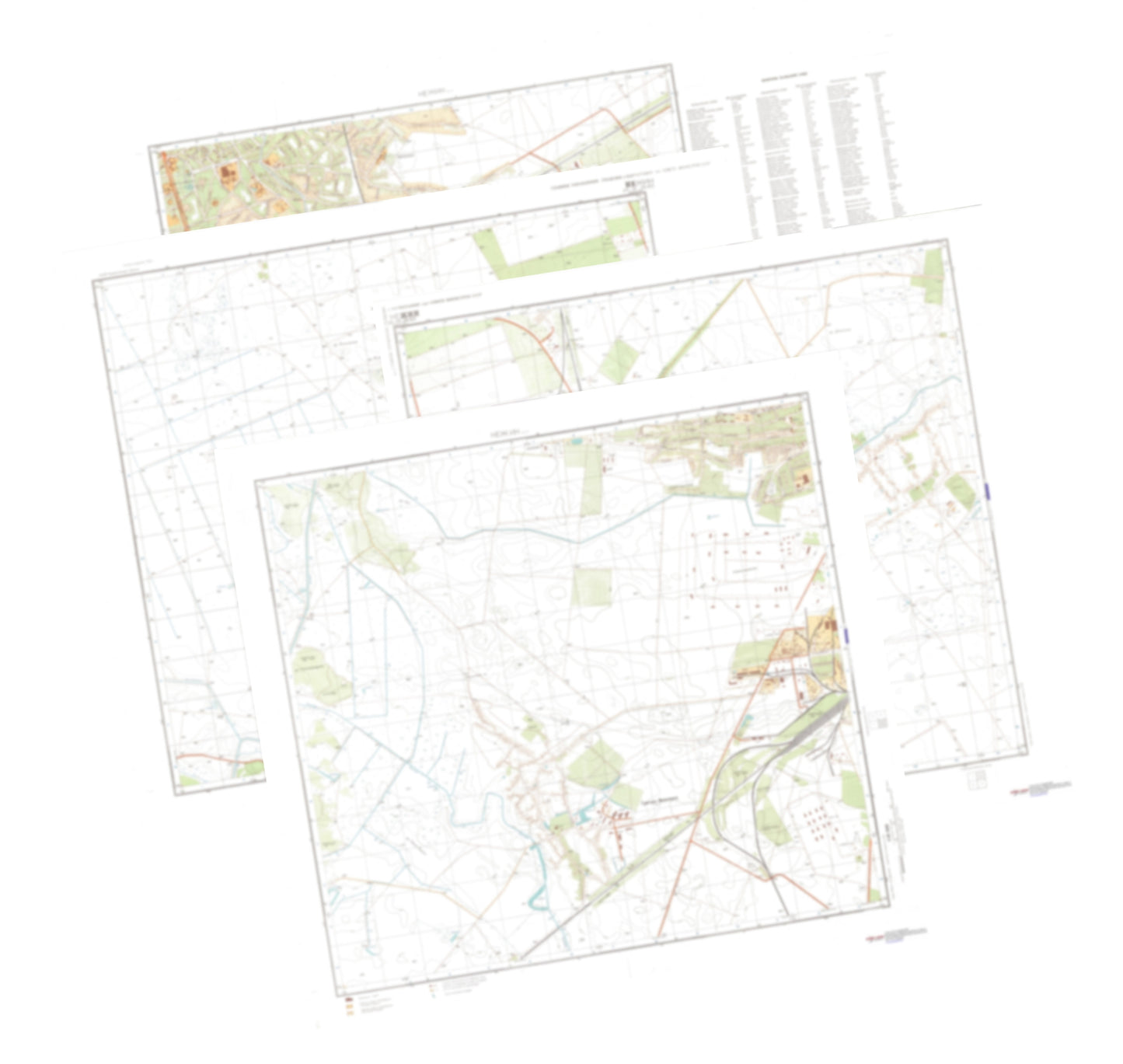 Nezhin (Ukraine) 4-Sheet Map Set - Soviet Military City Plans