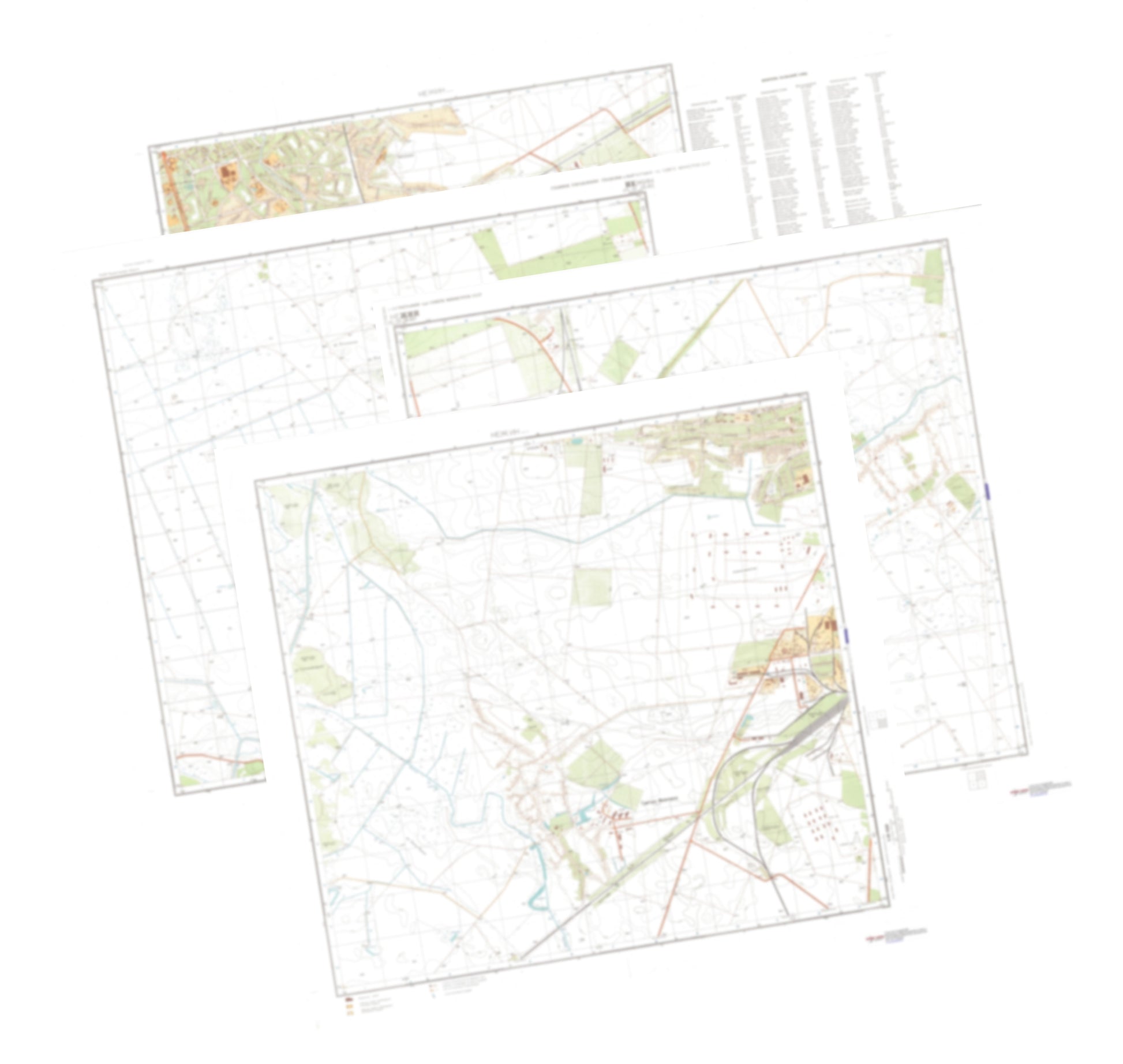 Nezhin (Ukraine) 4-Sheet Map Set - Soviet Military City Plans