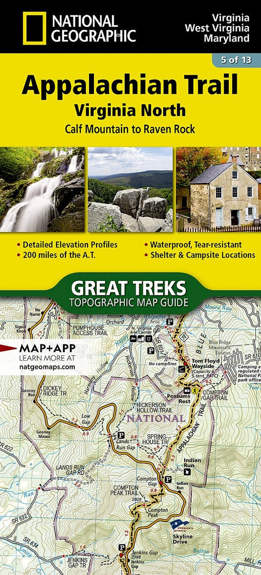 Appalachian Trail : Calf Mountain to Raven Rock : topographic map guide