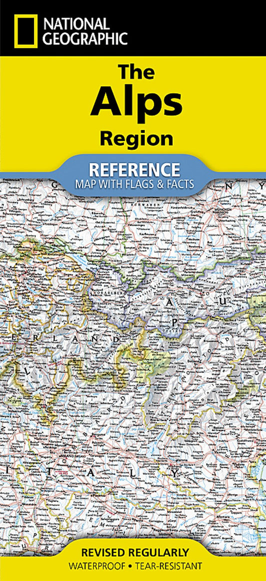 Alps Region Map (folded with flags and facts)