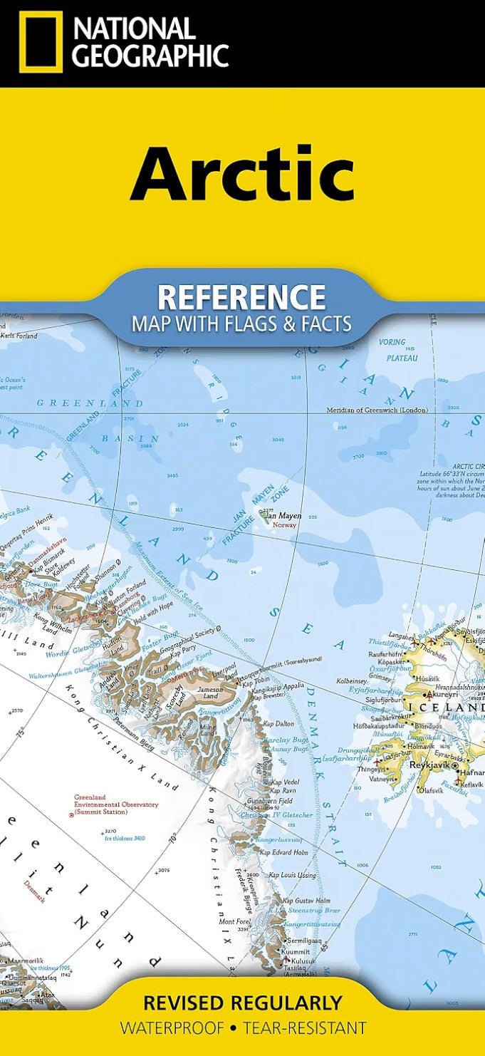 Arctic Map with Flags & Facts [folded]