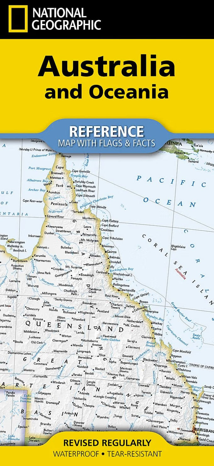 Australia and Oceania with Flags & Facts [folded]