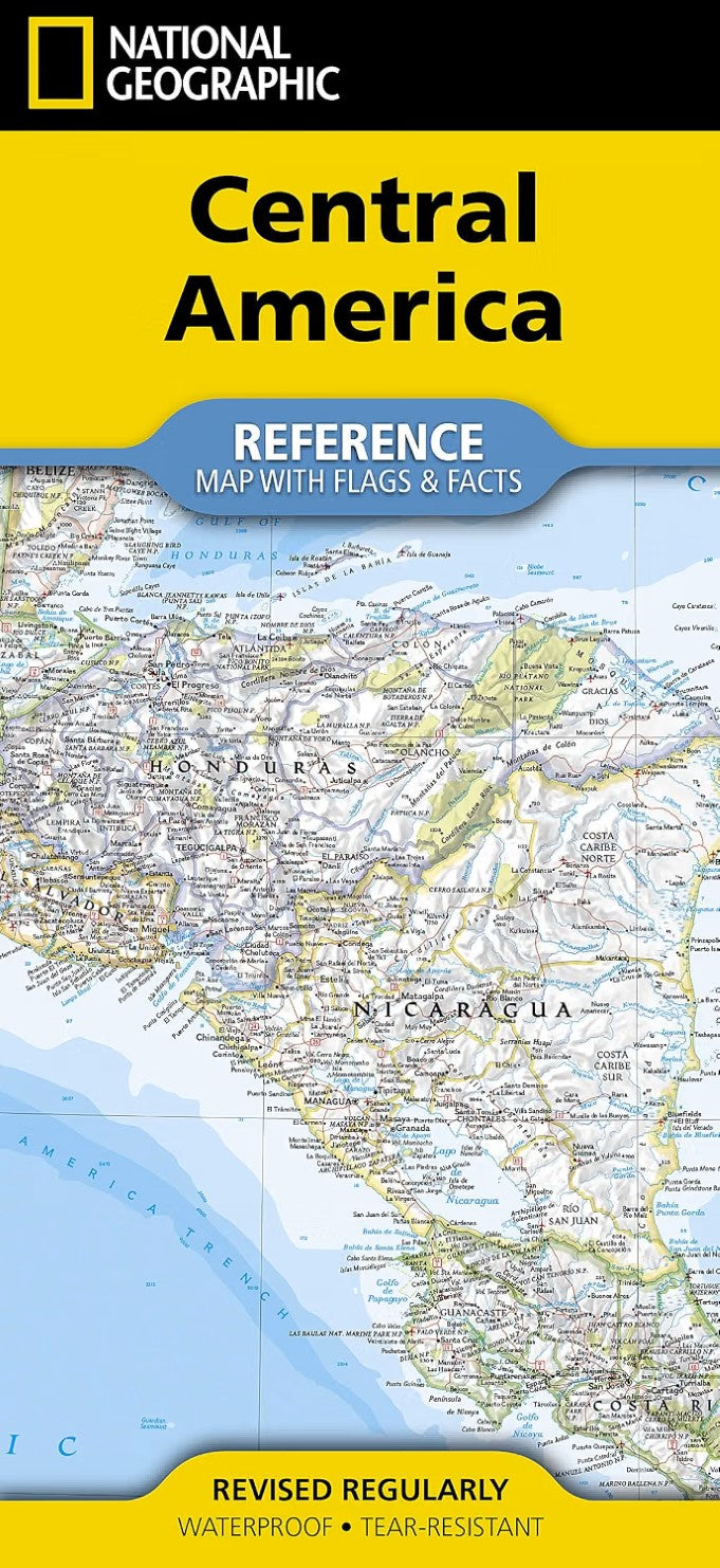 Central America Map with Flags & Facts [folded]