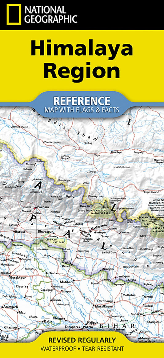 Himalaya Region Map (folded with flags and facts)