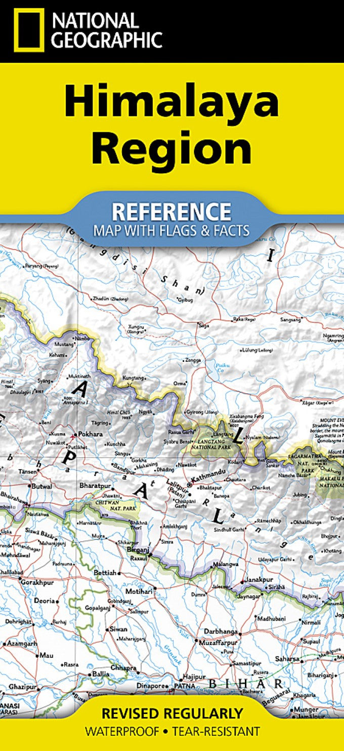 Himalaya Region Map (folded with flags and facts)