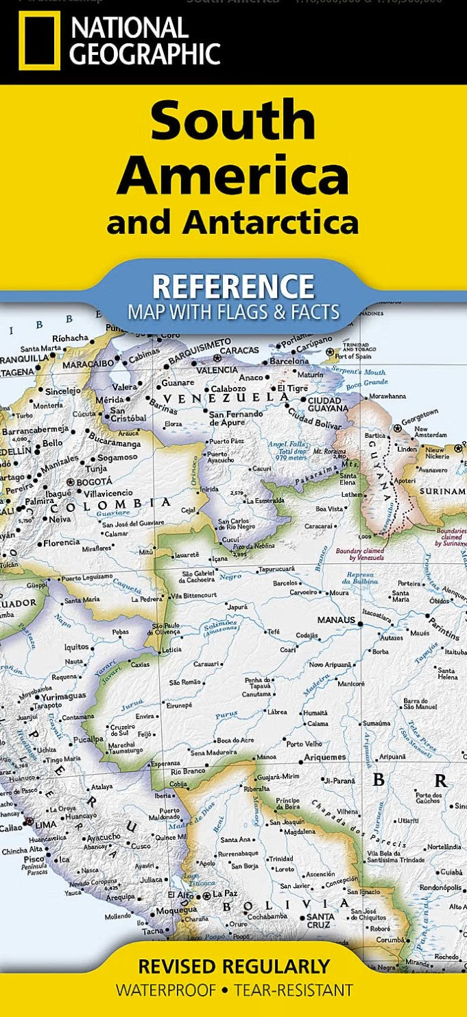 South America and Antarctica with Flags & Facts [folded]
