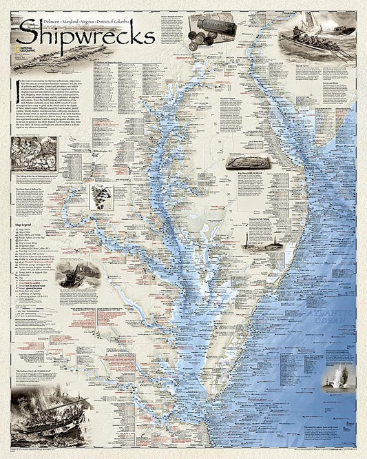 Shipwrecks of the Delmarva : wall map