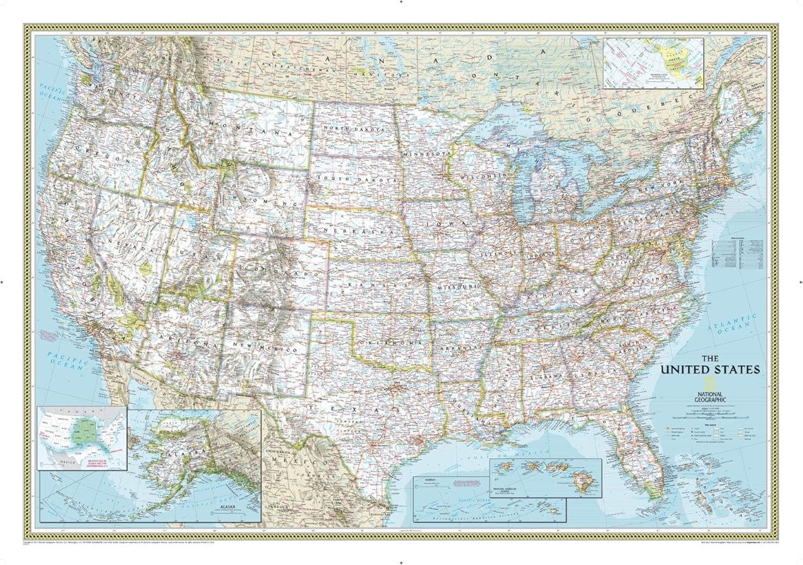 United States Classic Wall Map - Tubed (43" x 30")