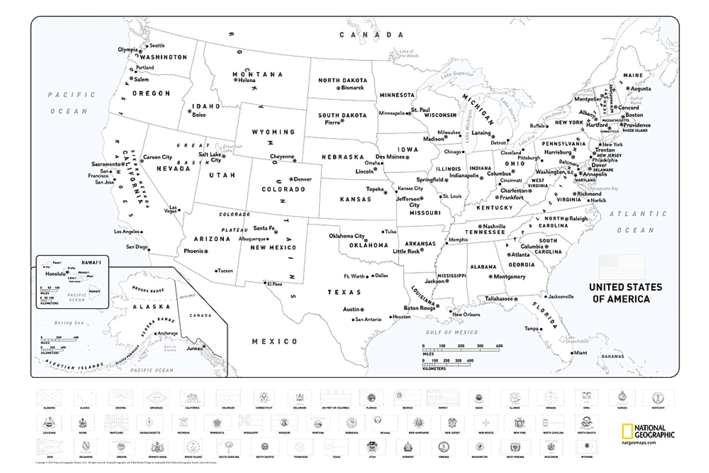 United States Coloring Map [tubed]