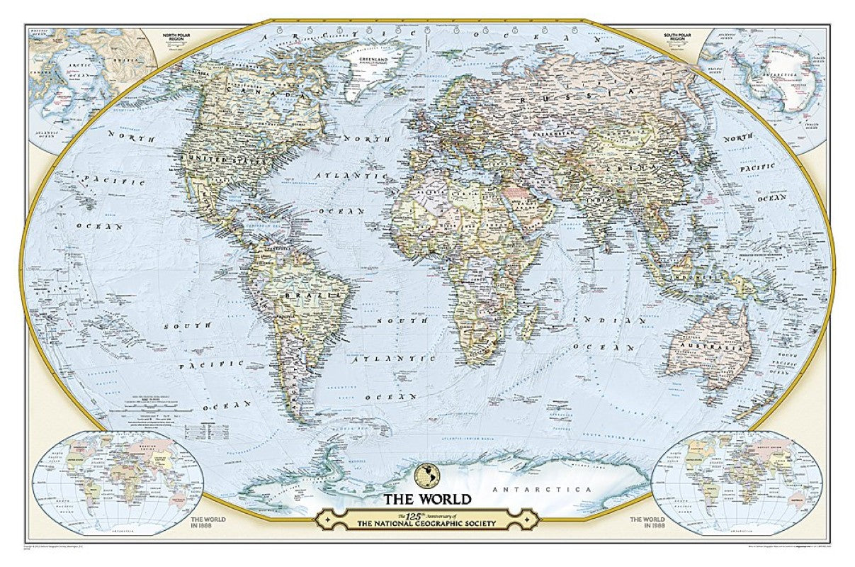 One hundred twenty-fifth anniversary world map : wall map