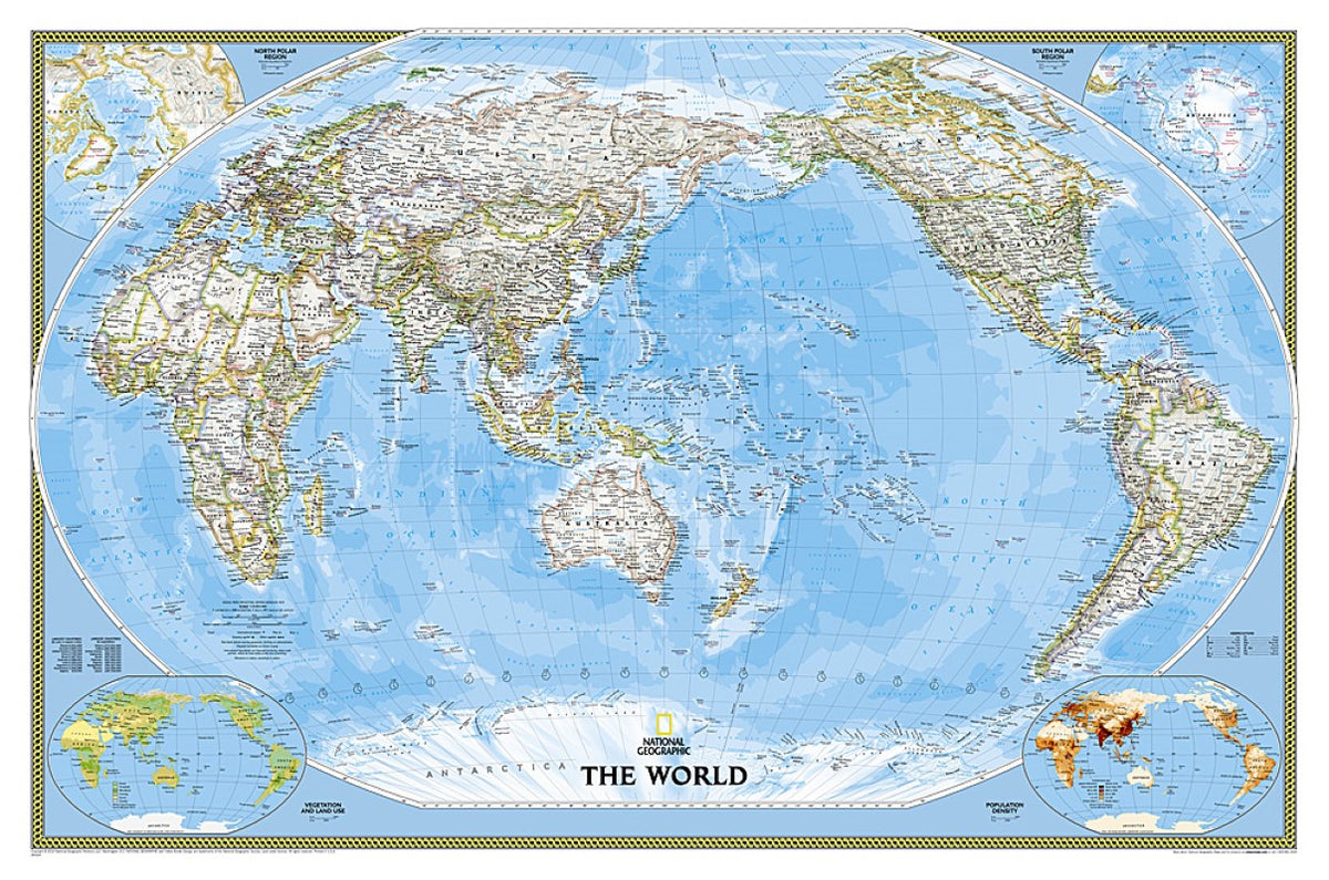World Classic, Pacific Centered Wall Map (46" x 30")