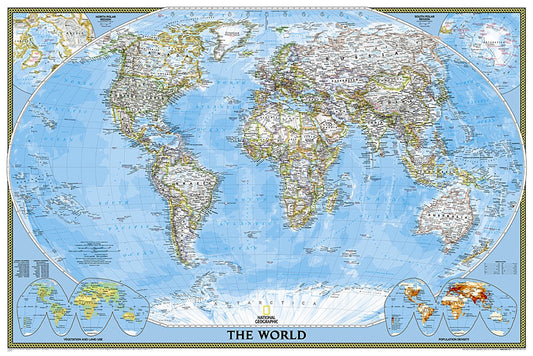 World Classic Poster Size Wall Map (36" x 24")